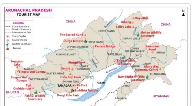 ARUNACHAL PRADESH FACTS ARUNACHAL PRADESH TOURIST MAP