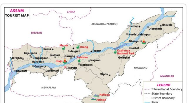 ASSAM FACTS ASSAM TOURIST MAP