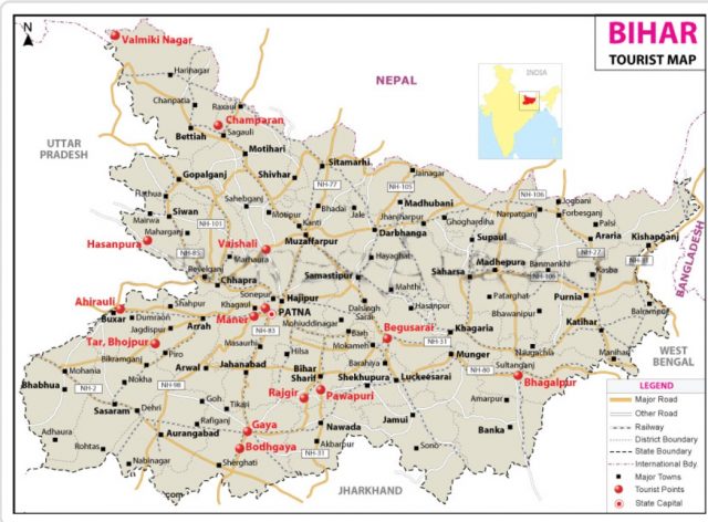 BIHAR TOURIST MAP