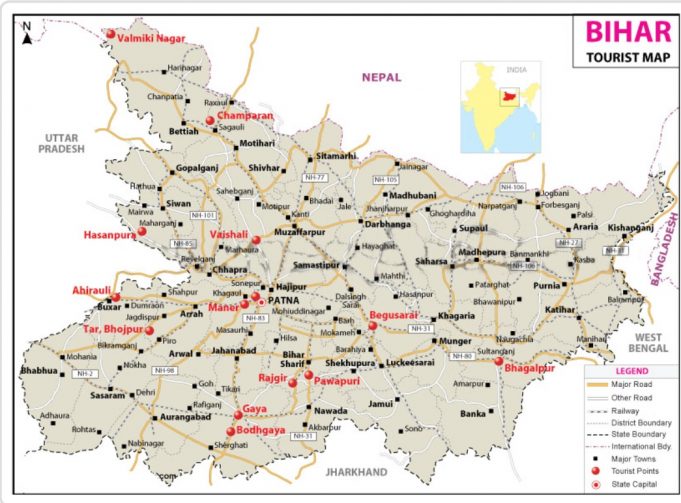 BIHAR FACTS BIHAR TOURIST MAP