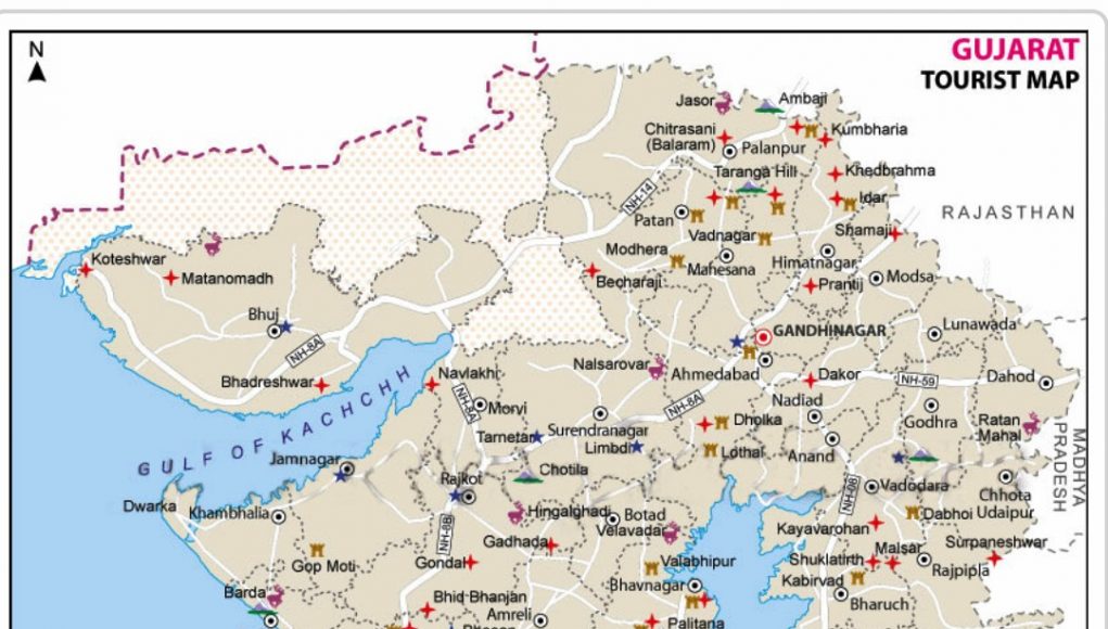 GUJARAT FACTS GUJARAT TOURIST MAP
