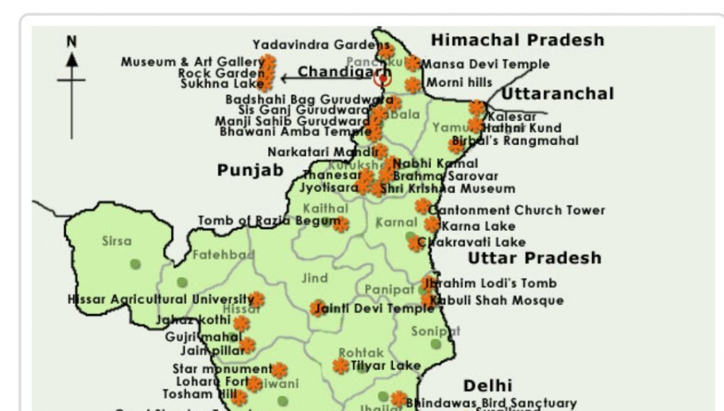 HARYANA FACTS HARYANA TOURIST MAP