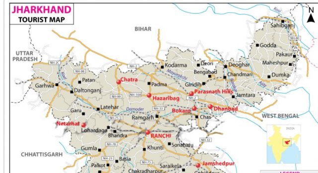 IMPORTANT FACTS OF JHARKHAND JHARKHAND TOURIST MAP