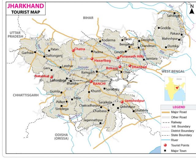 JHARKHAND TOURIST MAP