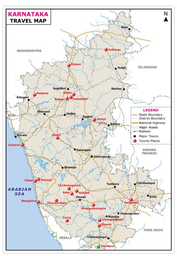 IMPORTANT FACTS ABOUT KARNATAKA KARNATAKA TOURIST MAP