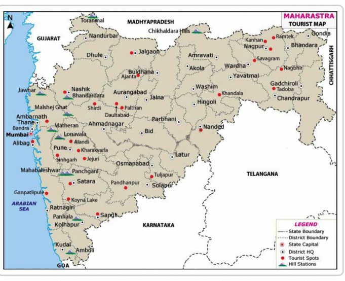 GENERAL FACTS ABOUT MAHARASHTRA MAHARASTRA TOURIST MAP