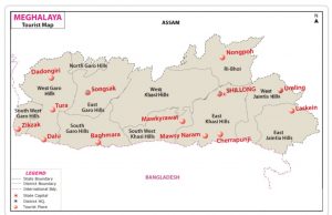 GENERAL FACTS ABOUT MEGHALAYA MEGHALAYA TOURIST MAP