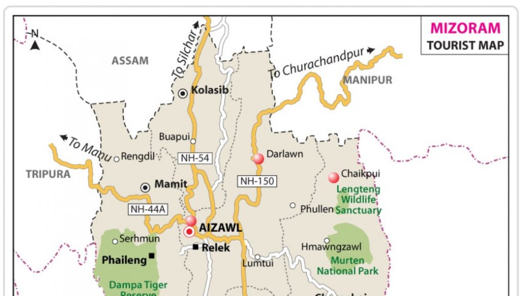 MIZORAM GENERAL FACTS MIZORAM TOURIST MAP