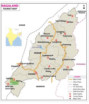 NAGALAND GENERAL FACTS NAGALAND TOURIST MAP