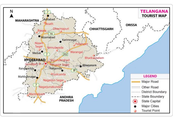 FACTS ABOUT TELANGANA TELANGANA TOURIST MAP