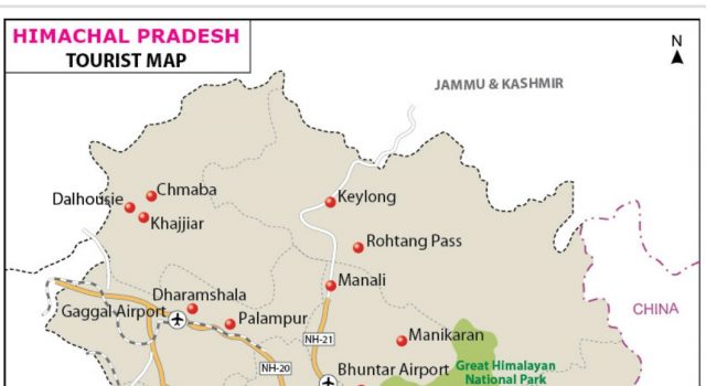 IMPORTANT FACTS OF HIMACHAL PRADESH TOURIST MAP OF HIMACHAL