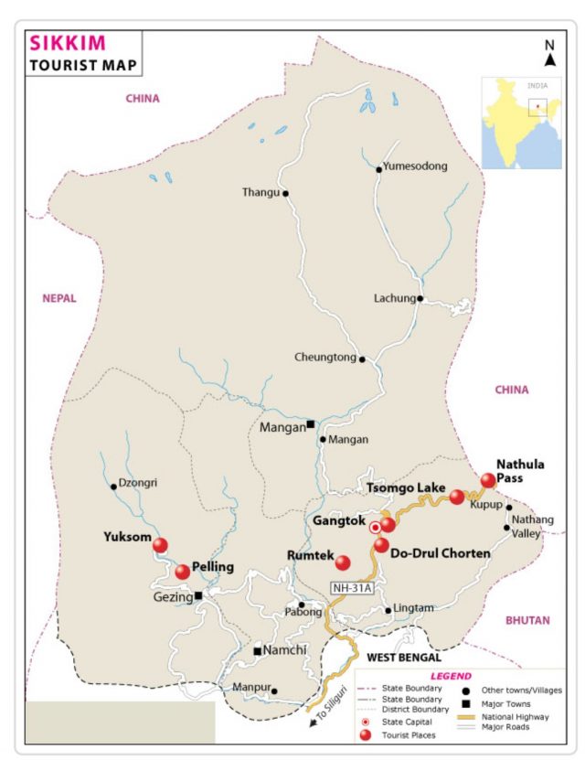TOURIST MAP OF SIKKIM