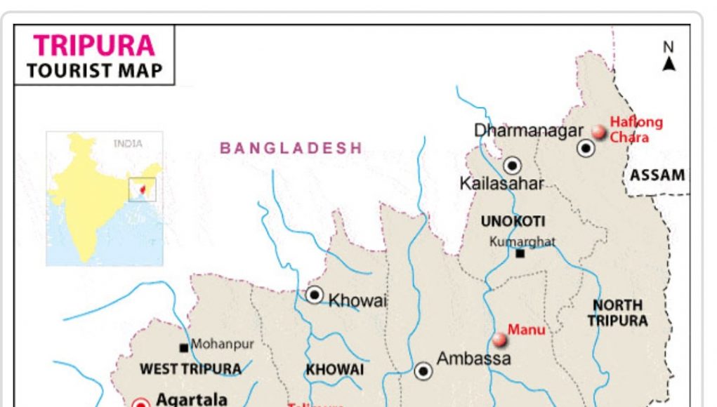 FACTS ABOUT TRIPURA TRIPURA TOURIST MAP