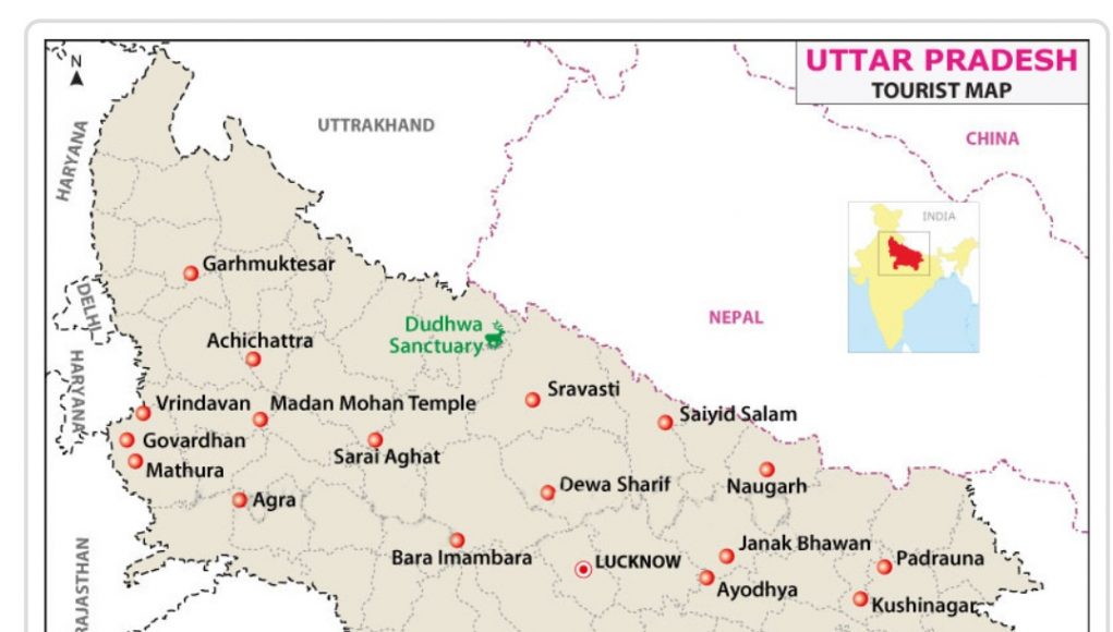 FACTS ABOUT UTTAR PRADESH UTTAR PRADESH TOURIST MAP