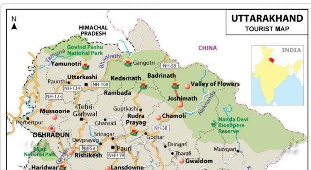FACTS ABOUT UTTATAKHAND TOURIST MAP OF UTTARAKHAND